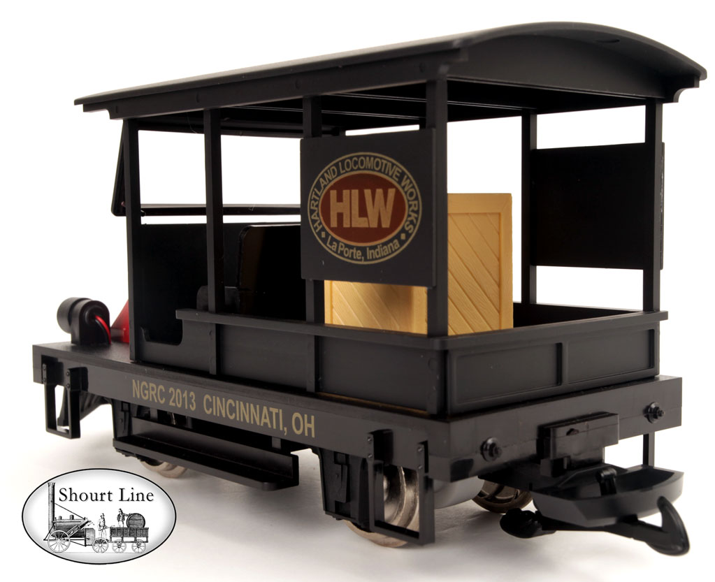 G Scale HLW 09210 NGRC13 2013 Motorized Woody Pick-up Railcar rear rt view