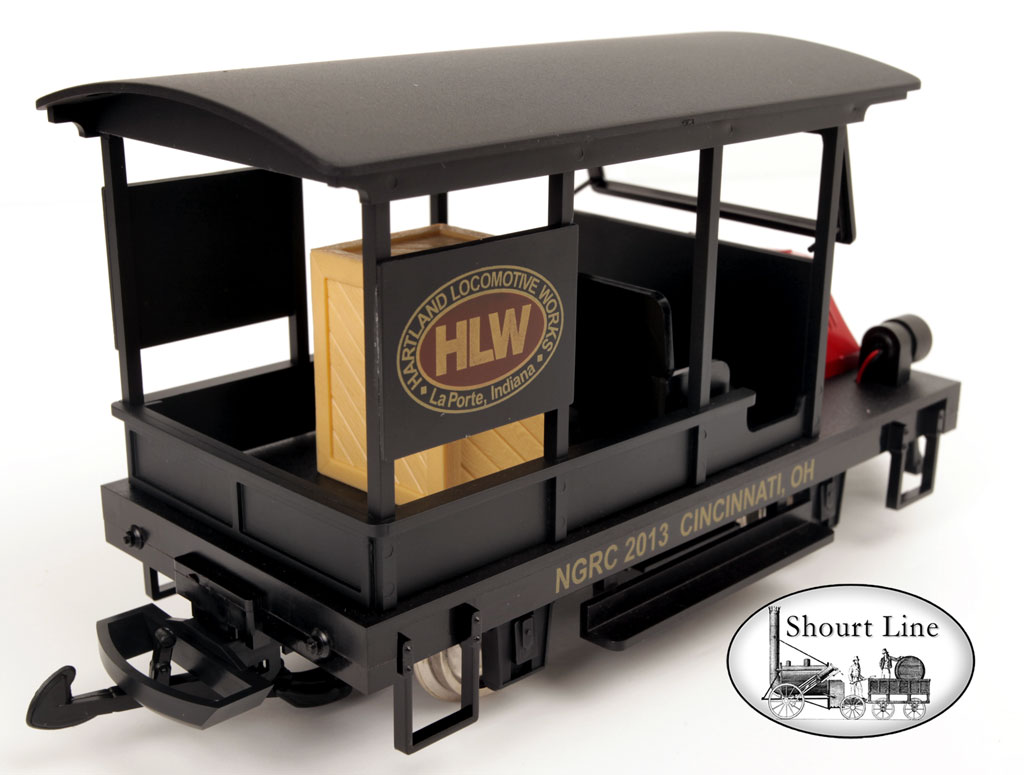 G Scale HLW 09210 NGRC13 2013 Motorized Woody Pick-up Railcar  top rear rt view
