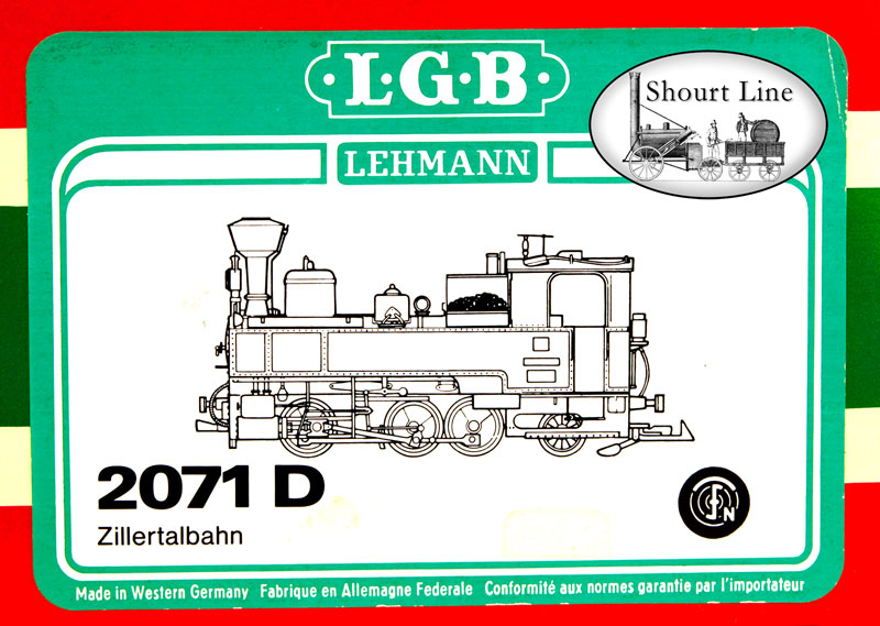 LGB 2071D ZILLERTRAL BAHN 0-6-2 Steam Loco Smoke Lights German NEW  box label