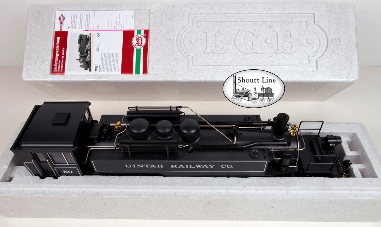 LGB 21881 Uintah Railway Co #50 Mallet 12 wheel drive 2-6-6-2 New Lights & Smoke in foam half shell for safe shipping and storage