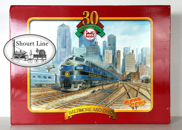 LGB 70457 Baltimore and Ohio F7 A-B-A B&O Limited Edition + 6 Sound Magnets box top