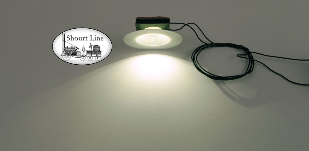 G Scale SL-8291230 1 LED Tiffany Opal Lamp Fixture - Low Profile Flat peel and stick 3M mount - 18 inch micro black wires