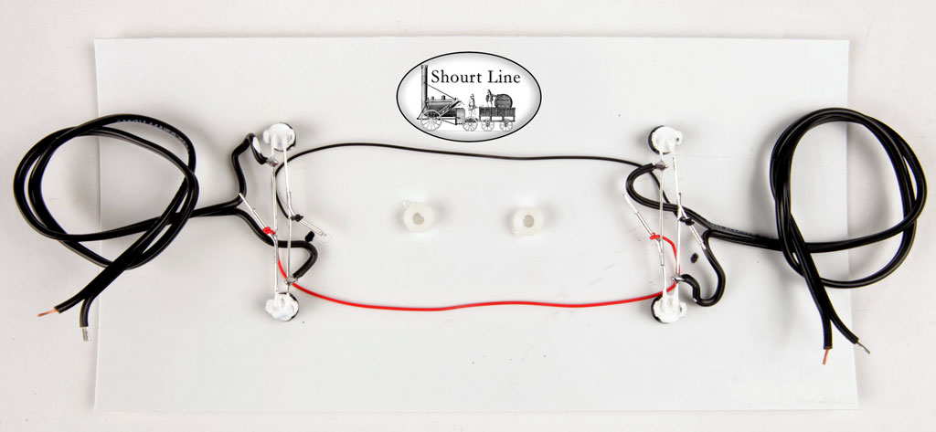 Shourt Line 4 LED Recessed Lighting Drop Ceiling for both DC and DCC w 2 Power Cables for short G Scale Cars - Requires SL LED controller