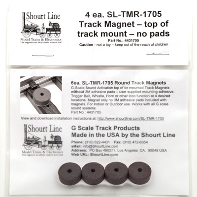 SCALE SOUND SYSTEM TRACK SENSOR MAGNETS 4 Each 1/2 ROUND = LGB 1705 