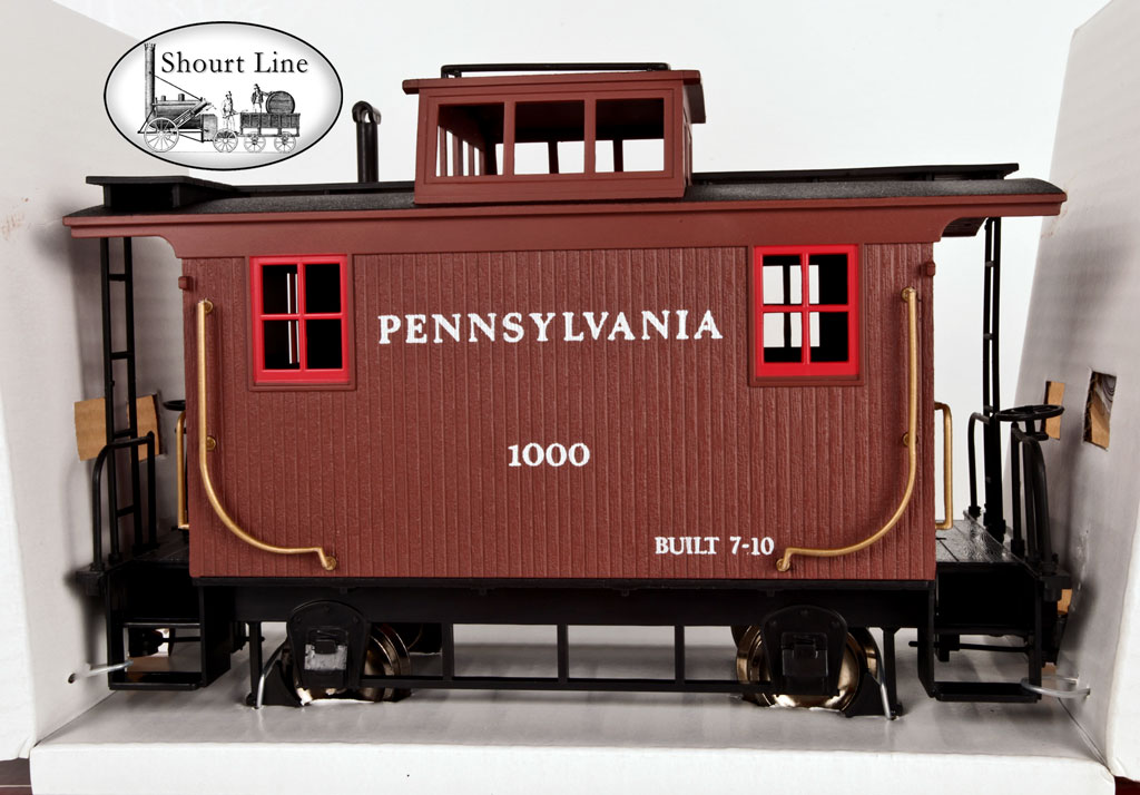 G Scale Bachmann 93114 Pennsylvania Bobber Caboose right side in box
