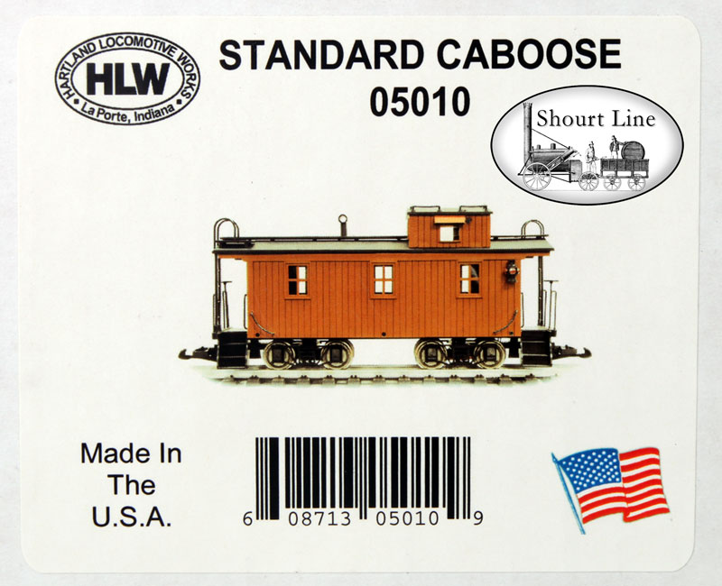 HLW 05010 Standard Caboose Mtl Whls Power Pickup Interior and Exterior Lighting