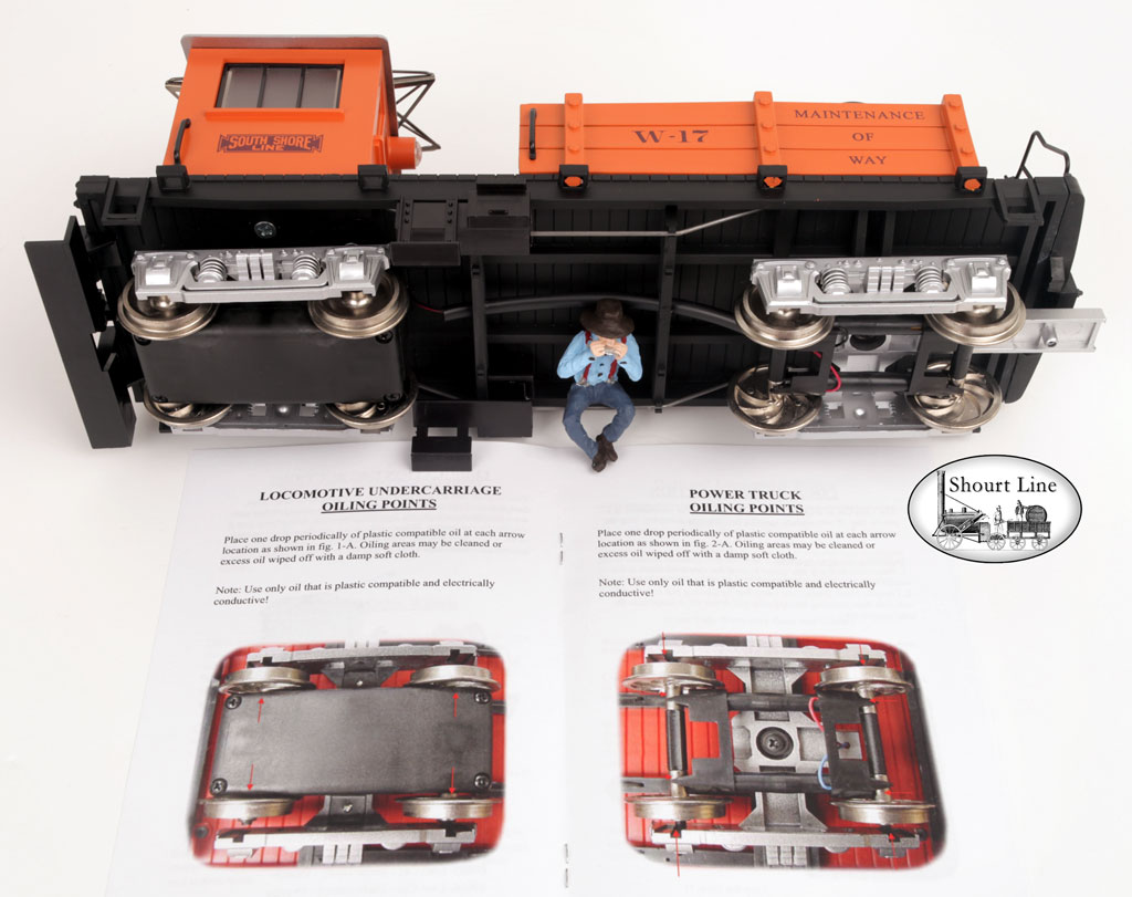 G Scale HLW 09805 Motorized Line Car South Shore Orange M.O.W.