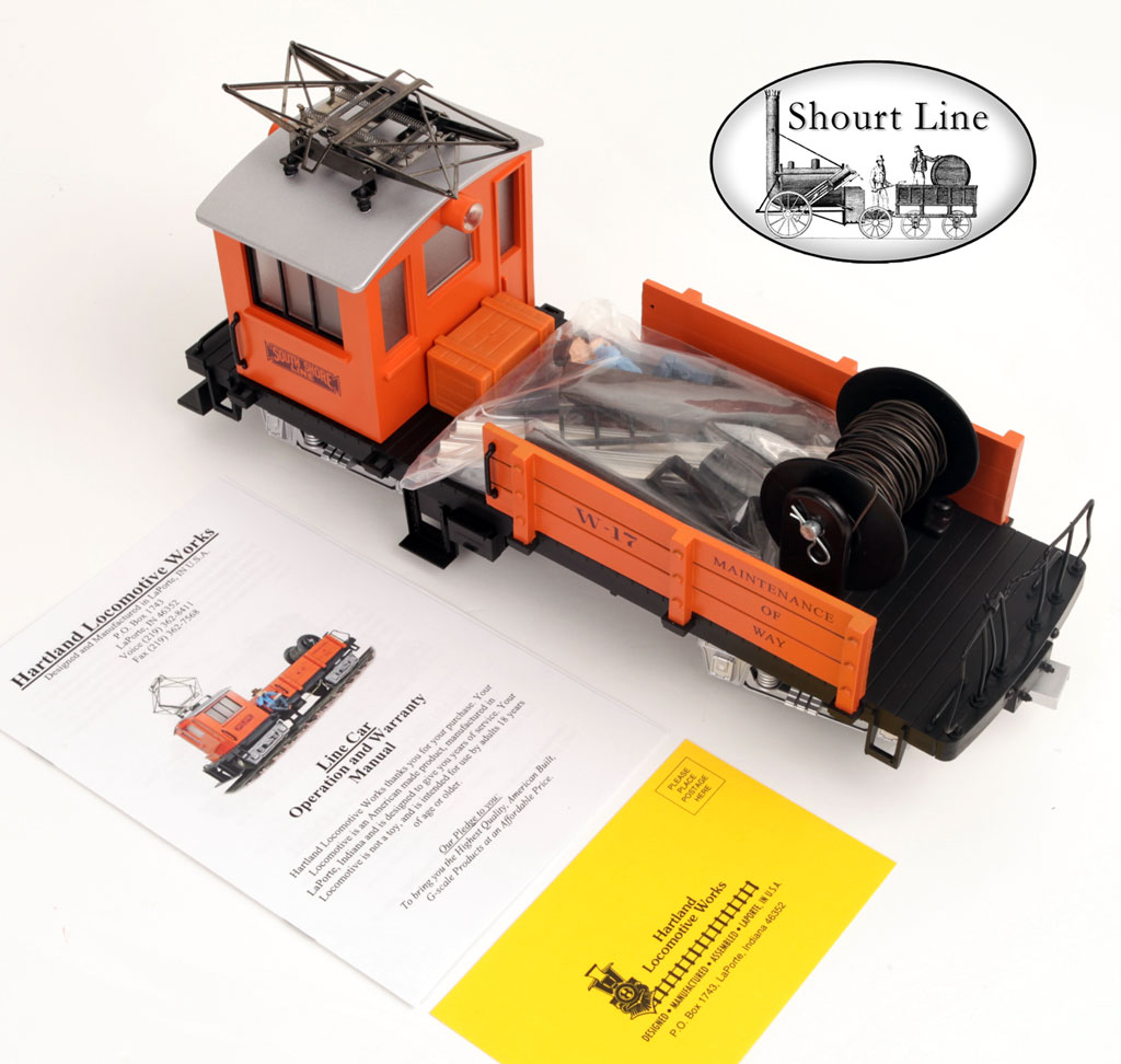 G Scale HLW 09805 Motorized Line Car South Shore Orange M.O.W.