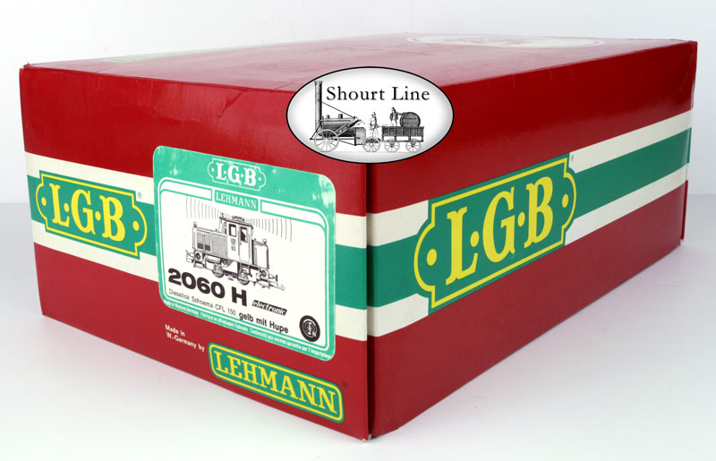 LGB 2060H Schoema Diesel Switcher Locomotive Yellow, Horn Sound, Lights + 2 Track Magnets NEW box label end, side top view