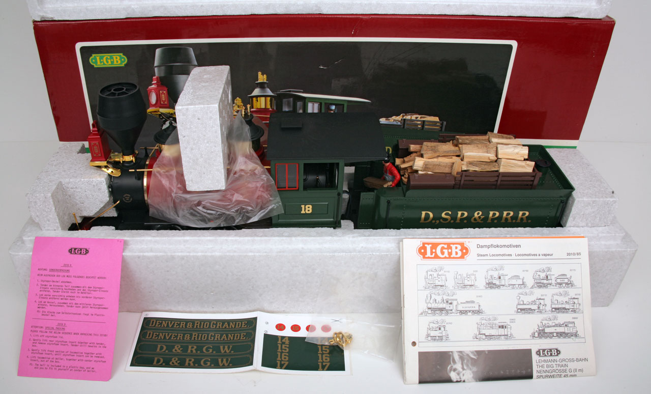 LGB 2018D D.S.P.&P.R.R Mogul Steam Locomotive & Tender NIB
