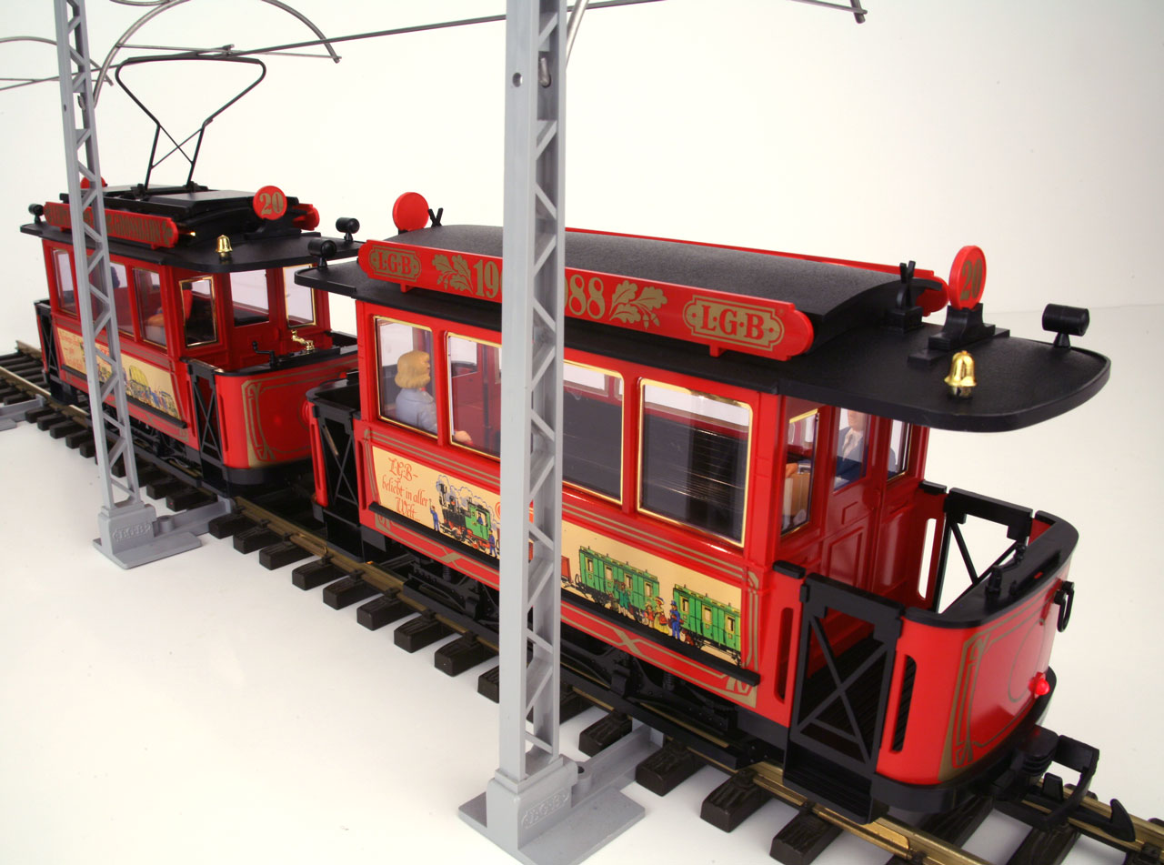 LGB 2036 & 3600 20th Aniversary Red Trolley Set 1968-1988 G Scale