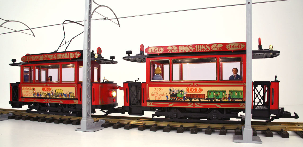 LGB 2036 & 3600 20th Aniversary Red Trolley Set 1968-1988 G Scale