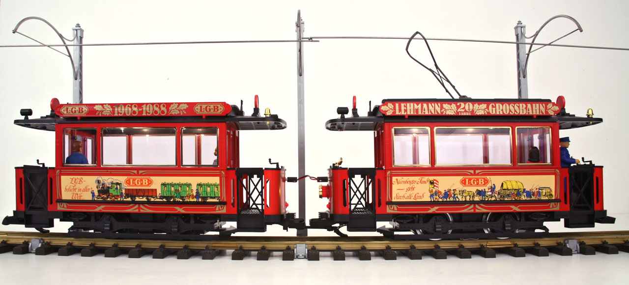 LGB 2036 & 3600 20th Aniversary Red Trolley Set 1968-1988 G Scale