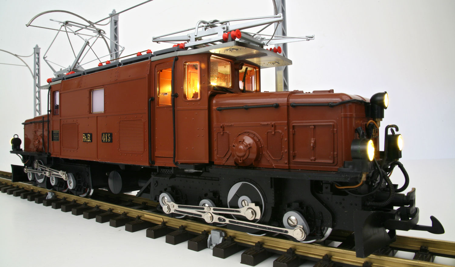 LGB 2040 Rhb Ge 6/6 Rhaetian Brown Crocodile Left Front