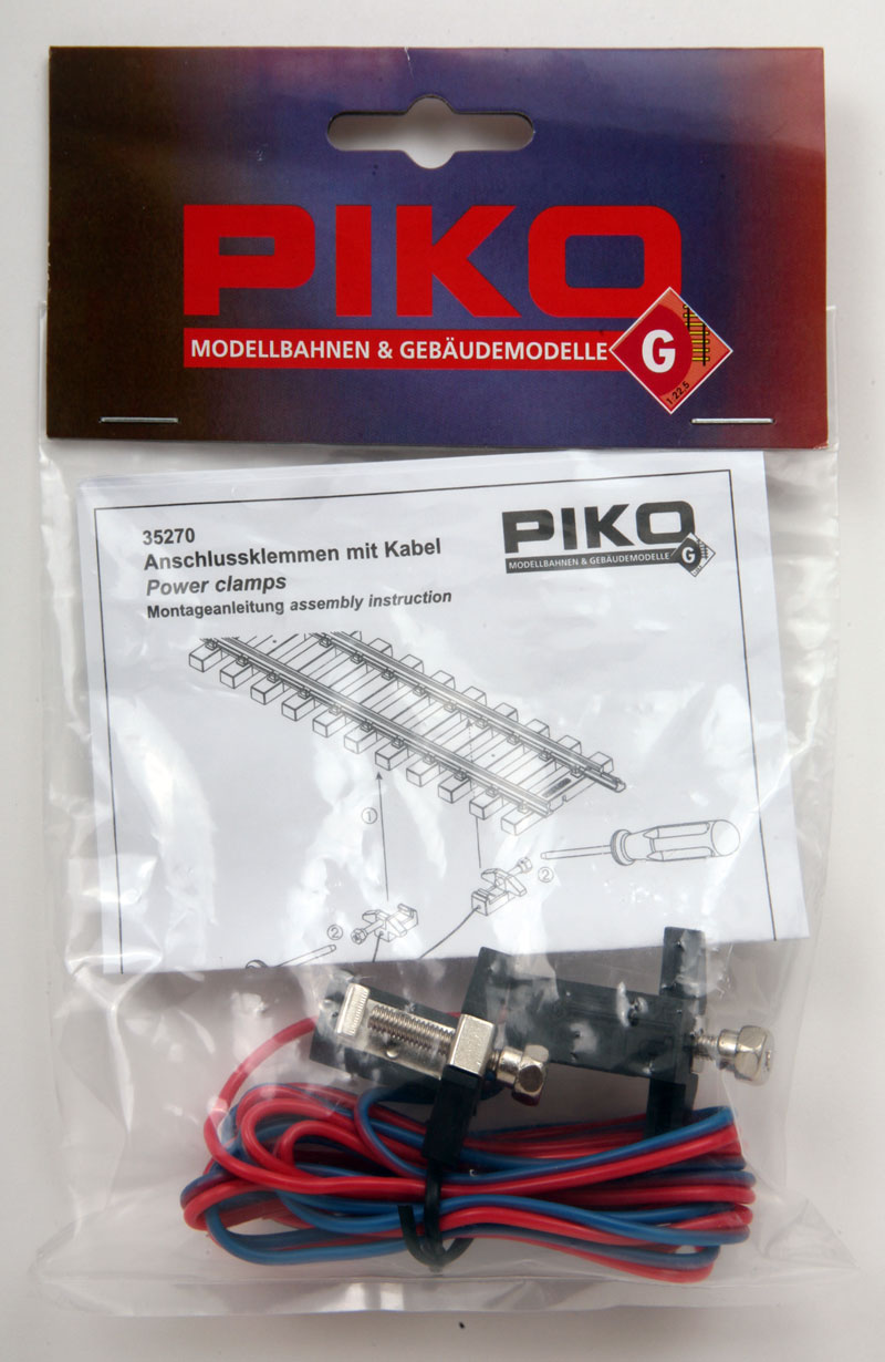 PIKO 35270 Track Power Clamps Pair with Wires >LGB 5016/50160 New German Made 