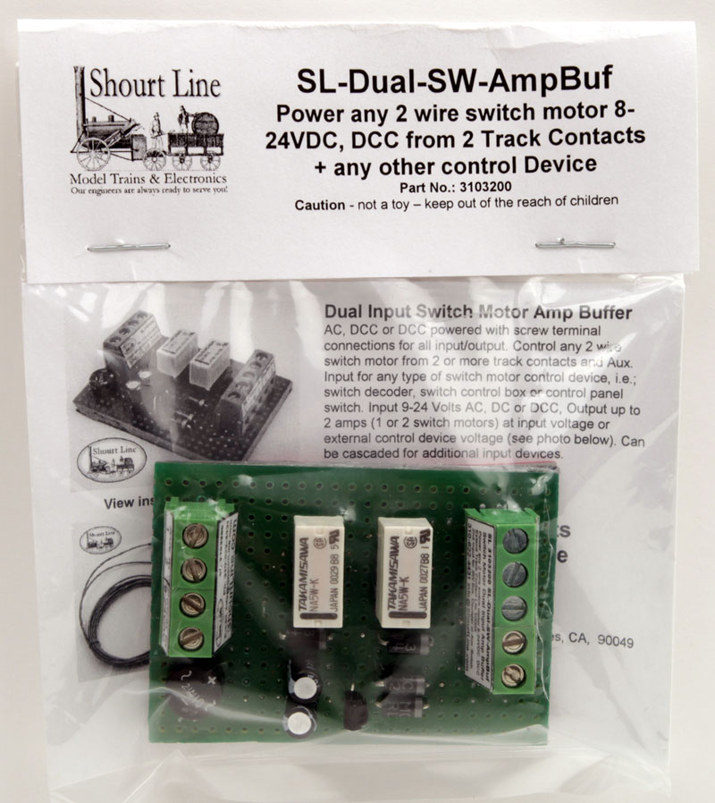 Z - G Scale SL-Dual-SW-AmpBuf Dual Input Switch Motor Amplified and Buffered Controller for both Track Contact & Switch Box or Switch Operation