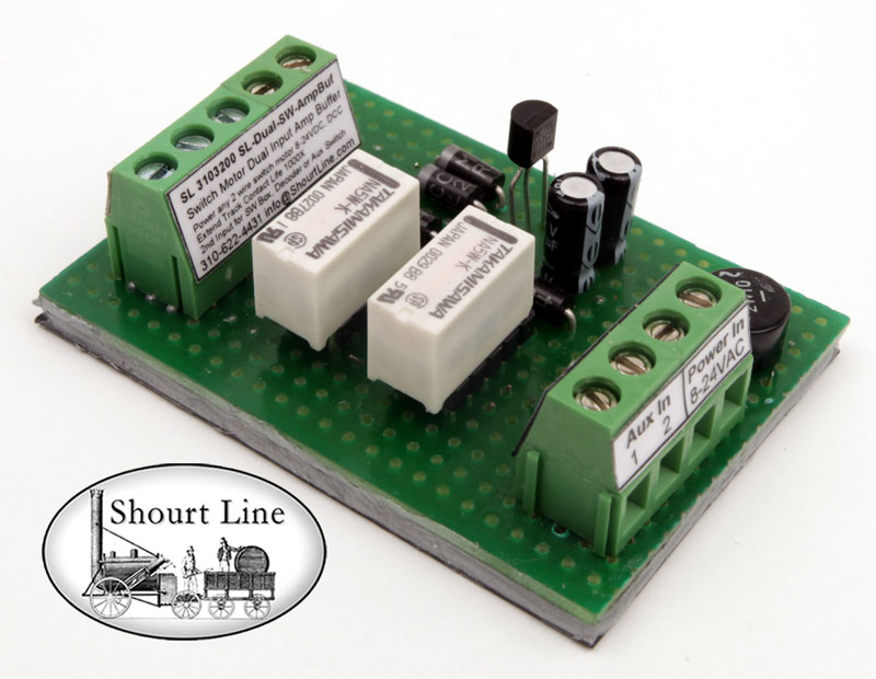 Z - G Scale SL-Dual-SW-AmpBuf Dual Input Switch Motor Amplified and Buffered Controller for both Track Contact & Switch Box or Switch Operation